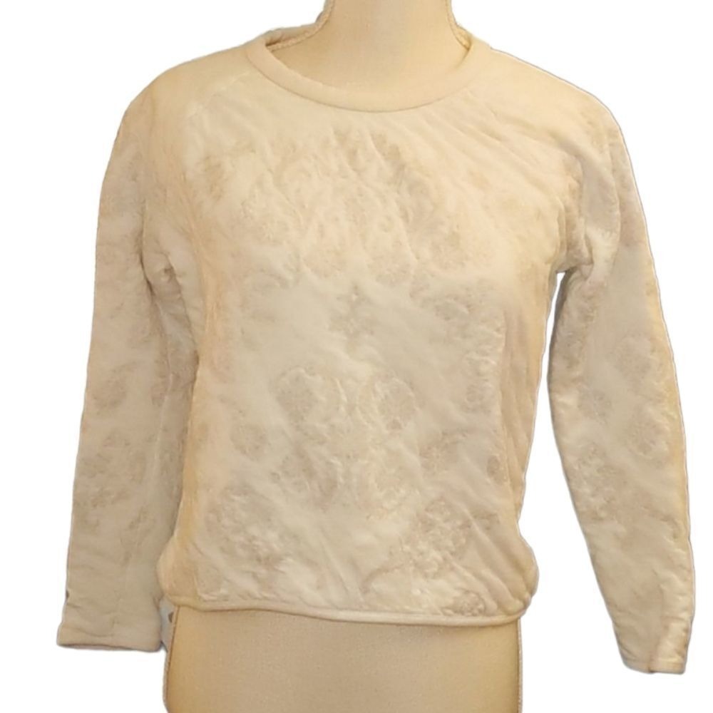 Lou & Grey women's white textured sweatshirt size small neutral